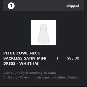 Dreaming in Luna white satin mini dress